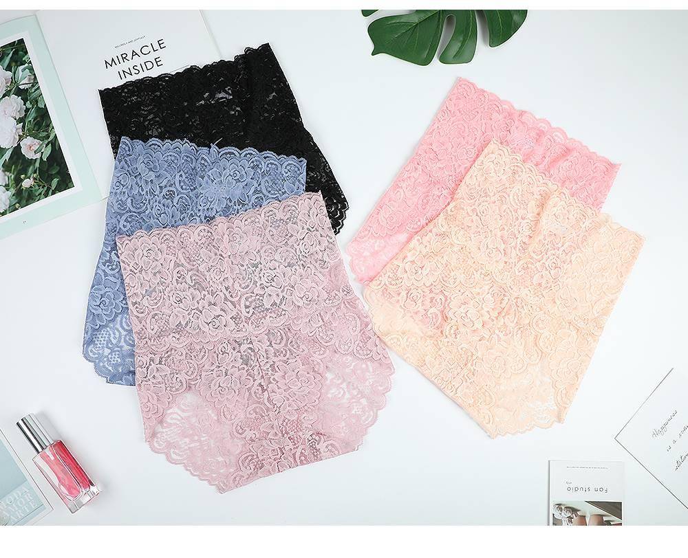 Women's High Waist Floral Lace Panties